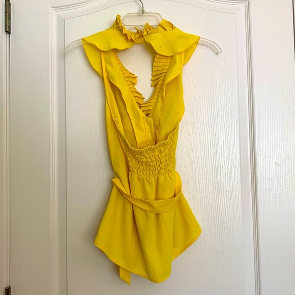 Yellow Ruffled Blouse - Picture 2 of 3